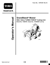Toro GrandStand 74568TE Operator's Manual