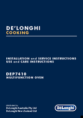 DèLonghi DEP7410 Installation And Service Instructions Use And Care Instructions
