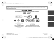 Alpine CDE-185BT Quick Reference Manual