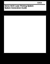 Xerox DocuPrint 4635 Laser System Generation Manual
