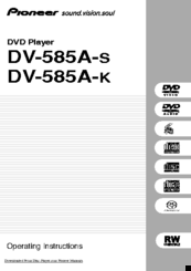 Pioneer DV-585A-K Operating Instructions Manual