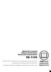 Husqvarna PA 1100 Operator's Manual