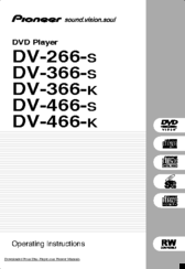 Pioneer DV-466-S Operating Instructions Manual