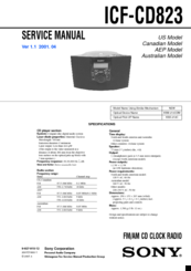 Sony Walkman ICF-CD823 Service Manual