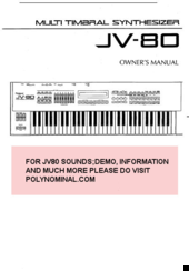 Roland JV80 Owner's Manual