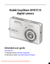 Kodak EasyShare M1073 IS Extended User Manual