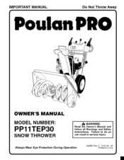 Poulan Pro PP11TEP30 Owner's Manual