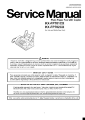 Panasonic KX-FP702CX Service Manual