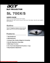 Acer SL 700X/S User Manual
