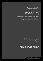 Plantronics Savi W445-M Quick Start Manual