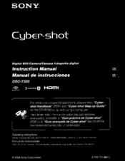 Sony DSC T500 - Cyber-shot Digital Camera Instruction Manual