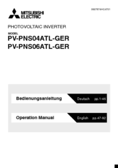 Mitsubishi Electric PV-PNS04ATL-GER Operation Manual