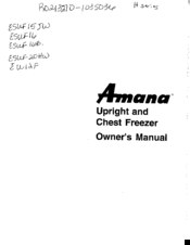 Amana ESUF16B Owner's Manual
