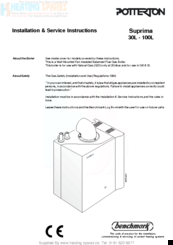 Potterton Suprima 80L Installation & Service Instructions Manual