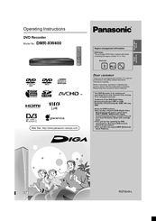 Panasonic DMR-XW400 Operating Instructions Manual