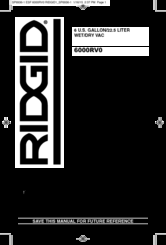 RIDGID 6000RV0 Owner's Manual