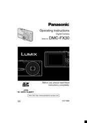 Panasonic DMCFX30 - DIGITAL STILL CAMERA PC CONNECT-ENG/SPA Operating Instructions Manual