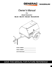 Generac Power Systems MLG15 Owner's Manual