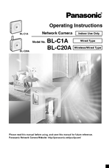Panasonic BL-C1A - Network Camera Operating Instructions Manual