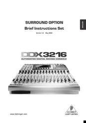 Behringer DANALOG DDX3216 Instructions Manual