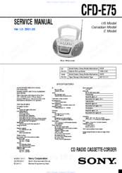 Sony CFD-E75 Marketing Service Manual
