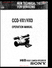 Sony ccd-vx3 Operation Manual