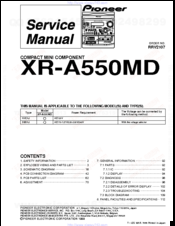 Pioneer XR-A550MD Service Manual