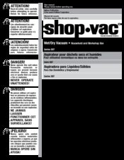 Shop-Vac E87 Series User Manual