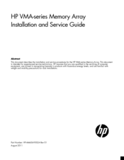 Hp VMA Series Installation And Service Manual
