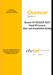 Quasar CF-4221 User And Installation Manual