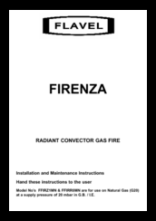Flavel Firenza FFIRX1MN Installation And Maintenance Instructions Manual