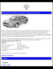 Volvo 2003 S80 Operation And Care Manual