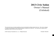 Honda 2013 Civic Sedan Owner's Manual