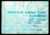 Honda AFRICA TWIN XRV650 Owner's Manual
