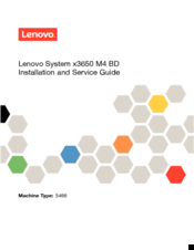 Lenovo x3650 M4 BD 5466 Installation And Service Manual