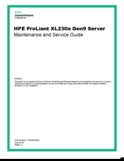 HP ProLiant XL230a Gen9 Maintenance And Service Manual