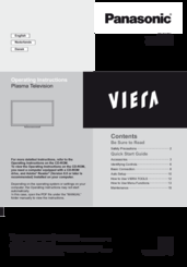 Panasonic Viera TX-P50X50E Operating Instructions Manual
