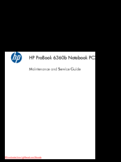 HP ProBook 6360b Maintenance And Service Manual