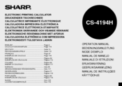 Sharp CS-4194H Operation Manual
