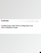 Fortinet FortiRecorder 400D Configuration And Installation Manual