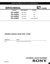 Sony BRAVIA KDL-40XBR7 Service Manual