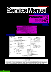 Panasonic NV-FJ600A Service Manual