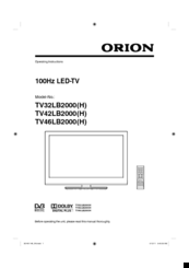 Orion TV32LB2000(H) Operating Instructions Manual