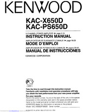 Kenwood KAGX650D Instruction Manual