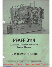 Pfaff 3114 Instruction Book