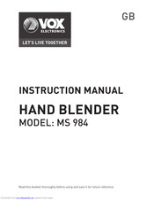 Vox MS 984 Instruction Manual