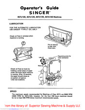 Singer 457U135 Operator's Manual