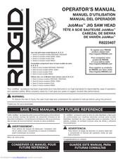 RIDGID jobmax R8223407 Operator Maintenance