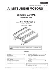 Mitsubishi CV-0MW7G21-2 Service Manual