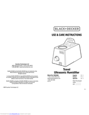 Black & Decker BXHU050 Use & Care Instructions Manual